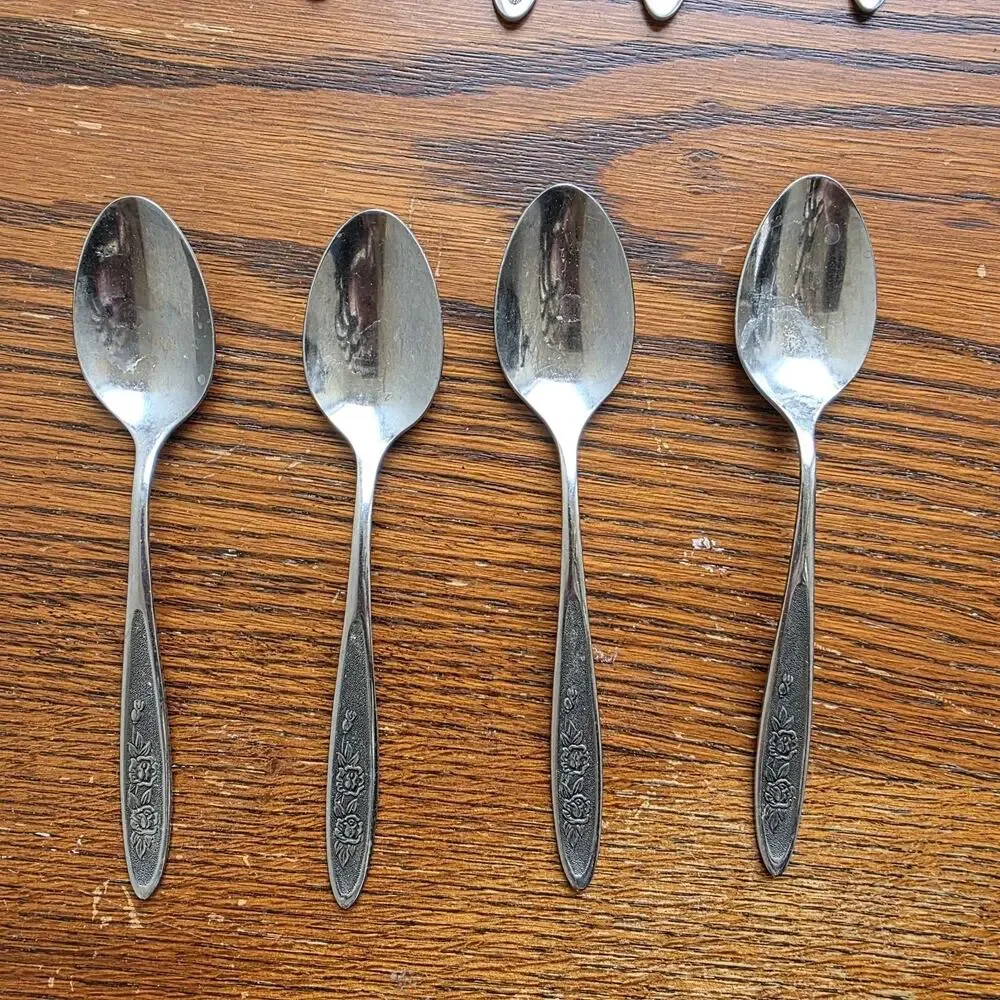VTG MCM‎ Ekco Eterna Country Garden Silverware Lot 19 Pcs Stainless Steel Korea
